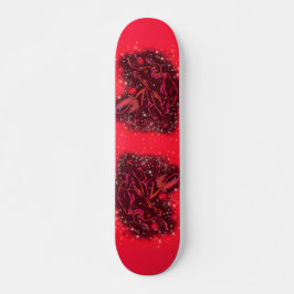 Magic Red Neon Bull Running - Phantastische Sterne Skateboard