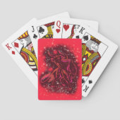 Magic Red Neon Bull Running - Phantastische Sterne Spielkarten (Rückseite)