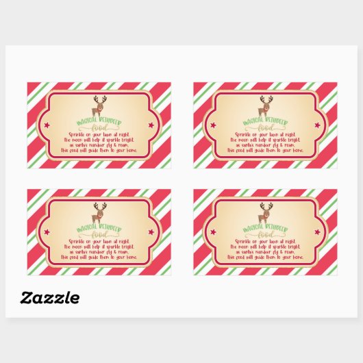 Magic Rentier Food Sticker - Rectangle (Blatt)