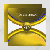 MAGIC RINGS,MONOGRAM Edelstein gelb Einladung (Vorne/Hinten)