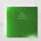 MAGIC RINGS, MONOGRAM-Edelstein grün Einladung (Rückseite)