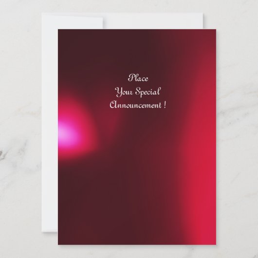 MAGIC RINGS ,MONOGRAM Pergament Juwel Rot Bordeaux Einladung (Rückseite)