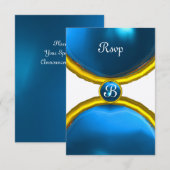 MAGIC RINGS,MONOGRAM uAwg Edelgold Einladung (Vorne/Hinten)