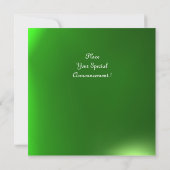 MAGIC RINGS, MONOGRAMM-Edelstein, grüner Champagne Einladung (Rückseite)