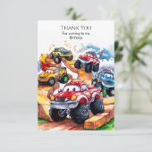 Magic Road Monster Truck Birthday Dankeskarte (Stehend Vorderseite)