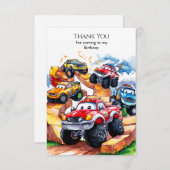 Magic Road Monster Truck Birthday Dankeskarte (Vorne/Hinten)