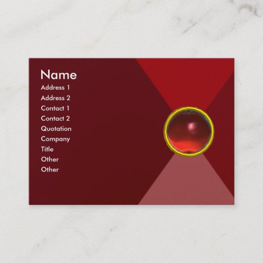 MAGIC RUBY , leuchtend leuchtendes Rot Visitenkarte (Vorderseite)