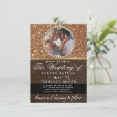 Magic Sand Funkelnd Foto Hochzeit Einladung (Stehend Vorderseite)