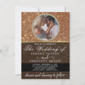 Magic Sand Funkelnd Foto Hochzeit Einladung (Vorderseite)