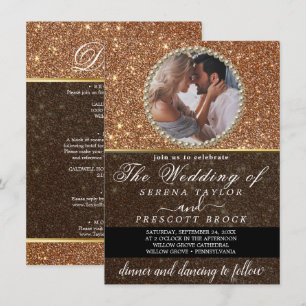 Magic Sand Funkelnd Foto Hochzeit Einladung