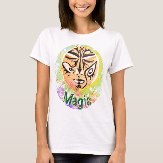 Magic Shaman Face Magier Verzauberer Art T - Shirt (Vorderseite)