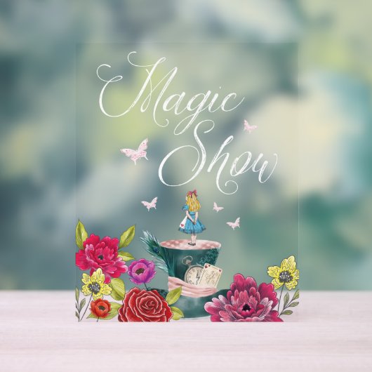 Magic Show Alice im Wunderland Vibranal Florals Acrylschild (Neutral)