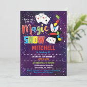 Magic Show Birthday Einladung Magic Einladung (Stehend Vorderseite)