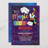 Magic Show Birthday Einladung Magic Einladung (Vorne/Hinten)