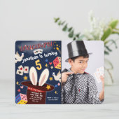 Magic Show Birthday Party Einladung Custom Image (Stehend Vorderseite)