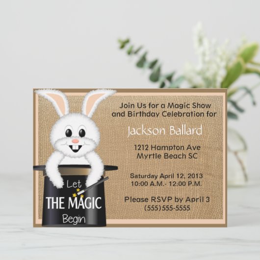 Magic Show Birthday Party Einladungen (Stehend Vorderseite)