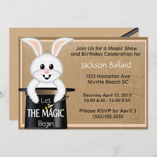 Magic Show Birthday Party Einladungen (Vorne/Hinten)