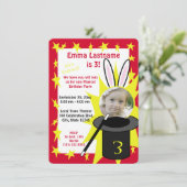 Magic Show Birthday Red Einladung (Stehend Vorderseite)