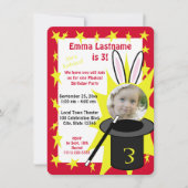 Magic Show Birthday Red Einladung (Vorderseite)