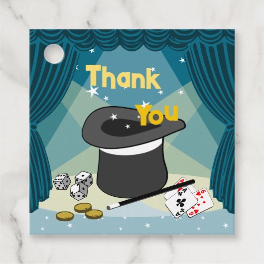 Magic Show Blue Vielen Dank Geschenkanhänger (Vorderseite)