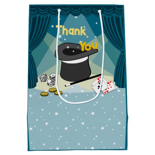 Magic Show Blue Vielen Dank Mittlere Geschenktüte (Rückseite)