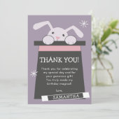 Magic Show Bunny Birthday Dankeskarte (Stehend Vorderseite)