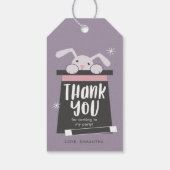 Magic Show Bunny Birthday Party Danke Geschenkanhänger (Rückseite)