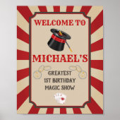 Magic Show Circus Geburtstagsparty Sign Poster (Vorne)