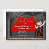Magic Show Geburtstagsparty Einladung (Vorne/Hinten)