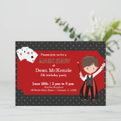 Magic Show Geburtstagsparty Einladung (Stehend Vorderseite)