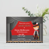 Magic Show Geburtstagsparty Einladung (Stehend Vorderseite)