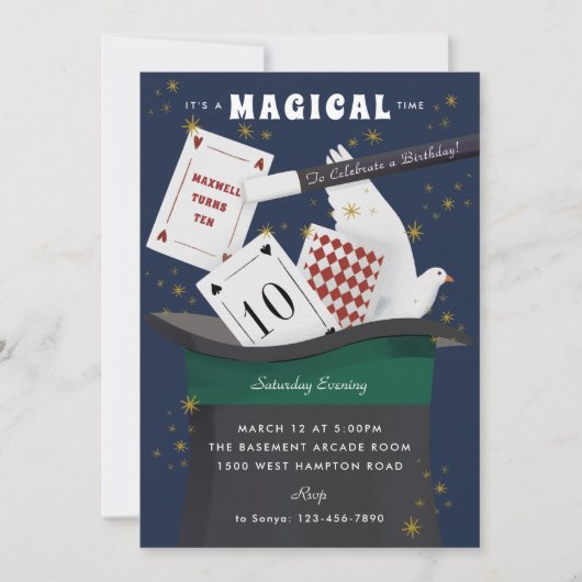 Magic Show Geburtstagsparty Einladung (Vorderseite)