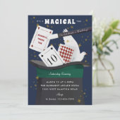 Magic Show Geburtstagsparty Einladung (Stehend Vorderseite)