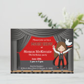 Magic Show Geburtstagsparty Einladung (Stehend Vorderseite)