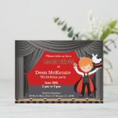 Magic Show Geburtstagsparty Einladung (Stehend Vorderseite)