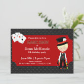 Magic Show Geburtstagsparty Einladung (Stehend Vorderseite)