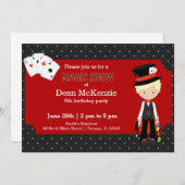 Magic Show Geburtstagsparty Einladung (Vorne/Hinten)