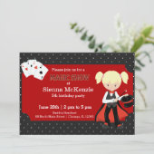 Magic Show Geburtstagsparty Einladung (Stehend Vorderseite)