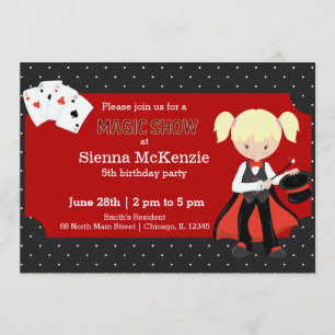 Magic Show Geburtstagsparty Einladung