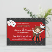 Magic Show Geburtstagsparty Einladung (Stehend Vorderseite)