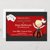 Magic Show Geburtstagsparty Einladung (Vorne/Hinten)