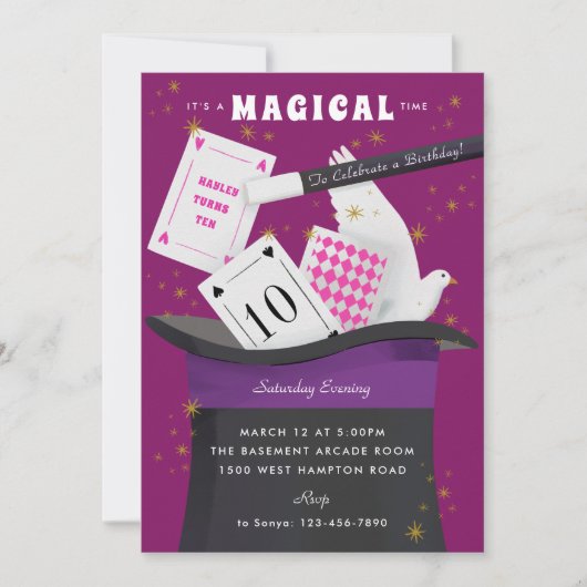 Magic Show Geburtstagsparty Einladung (Vorderseite)