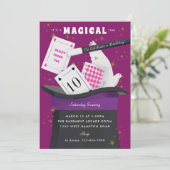 Magic Show Geburtstagsparty Einladung (Stehend Vorderseite)