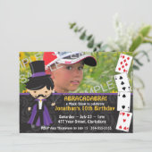 Magic Show Geburtstagsparty Einladung (Stehend Vorderseite)