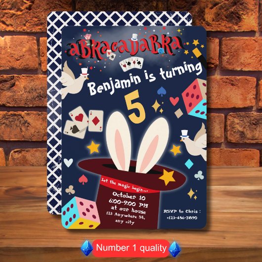 Magic Show Geburtstagsparty Einladung für Kinder