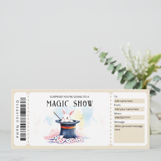 Magic Show Gift Certificate Template Einladung (Stehend Vorderseite)