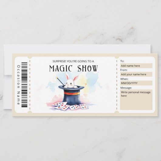 Magic Show Gift Certificate Template Einladung (Vorderseite)