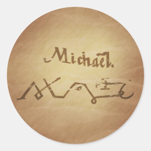 Magic Siegel Angel Michael Schutz Magic Charms Runder Aufkleber (Vorderseite)