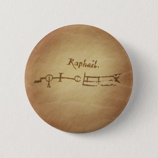 Magic Siegel Angel Raphael Schutz Magische Charme Button (Vorderseite)
