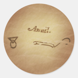Magic Siegel Angel Schutz Magie Charme Runder Aufkleber
